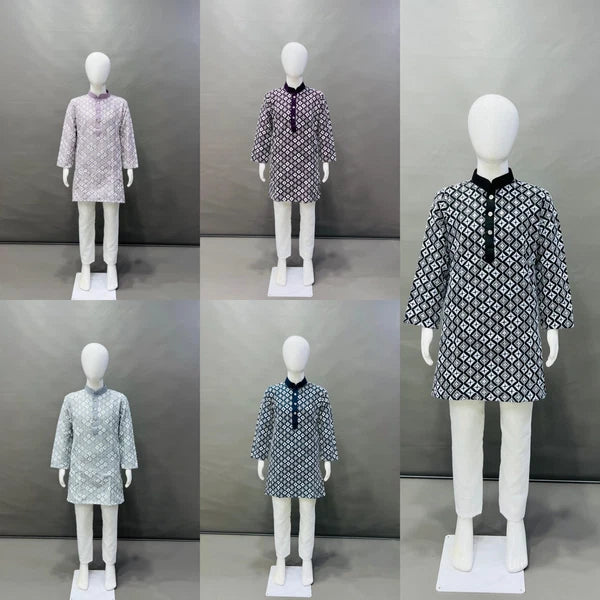 Kids Kurta Pajama Set Wedding Party Sequins Kurta Pyjama Traditional Silk Kurtas