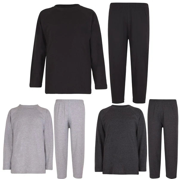 A2Z 4 Kids Girls Boys Raglan Sleeves Plain Pyjamas 2 Piece Comfort Sleepwear Set
