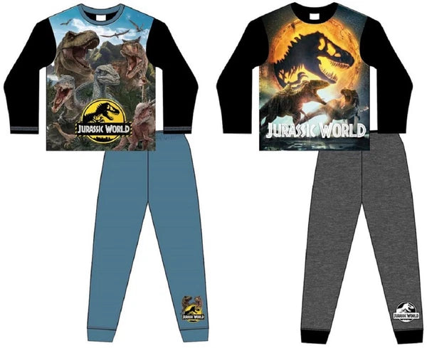 JURASSIC WORLD Boy's Pyjamas / Long-Sleeved DINOSAUR PJs - Sizes 4-10 Years