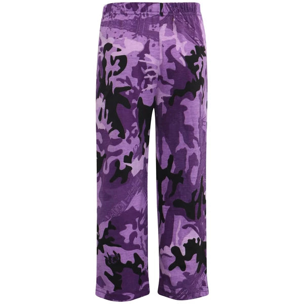 Kids Boys Girls Pyjamas Camouflage Contrast Purple Sleeves 2-13 Year