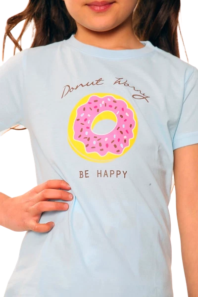 Honesty Girls 'Donut Worry Be Happy' Short Sleeve Top & Short Bottom Pyjamas