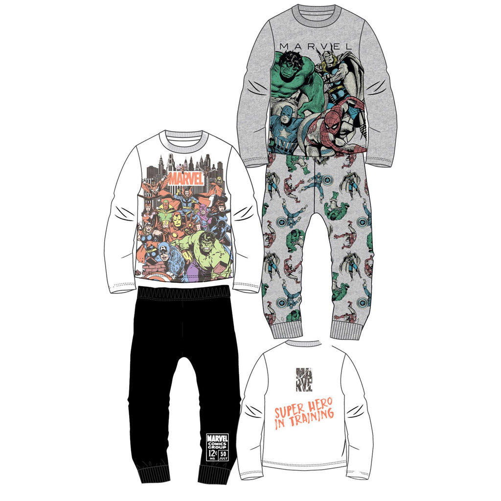 2 pack Boys Kids Disney Marvel WWE Character Cotton Pyjamas 1- 14 Years Gift