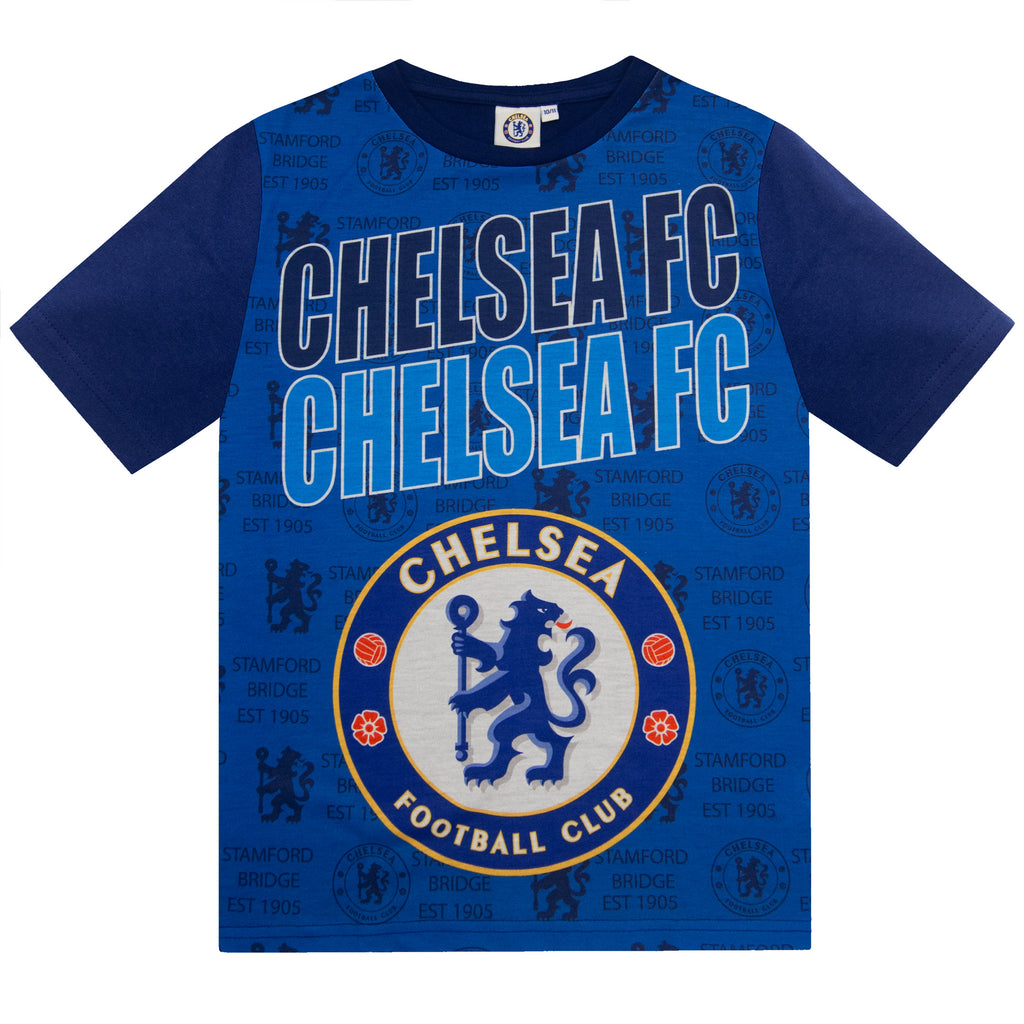Chelsea Boys Pyjamas Short Kids OFFICIAL Football Gift