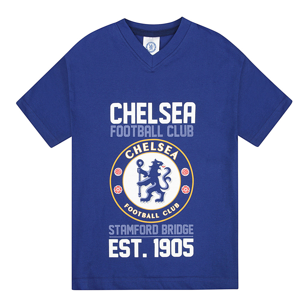 Chelsea Boys Pyjamas Short Kids OFFICIAL Football Gift