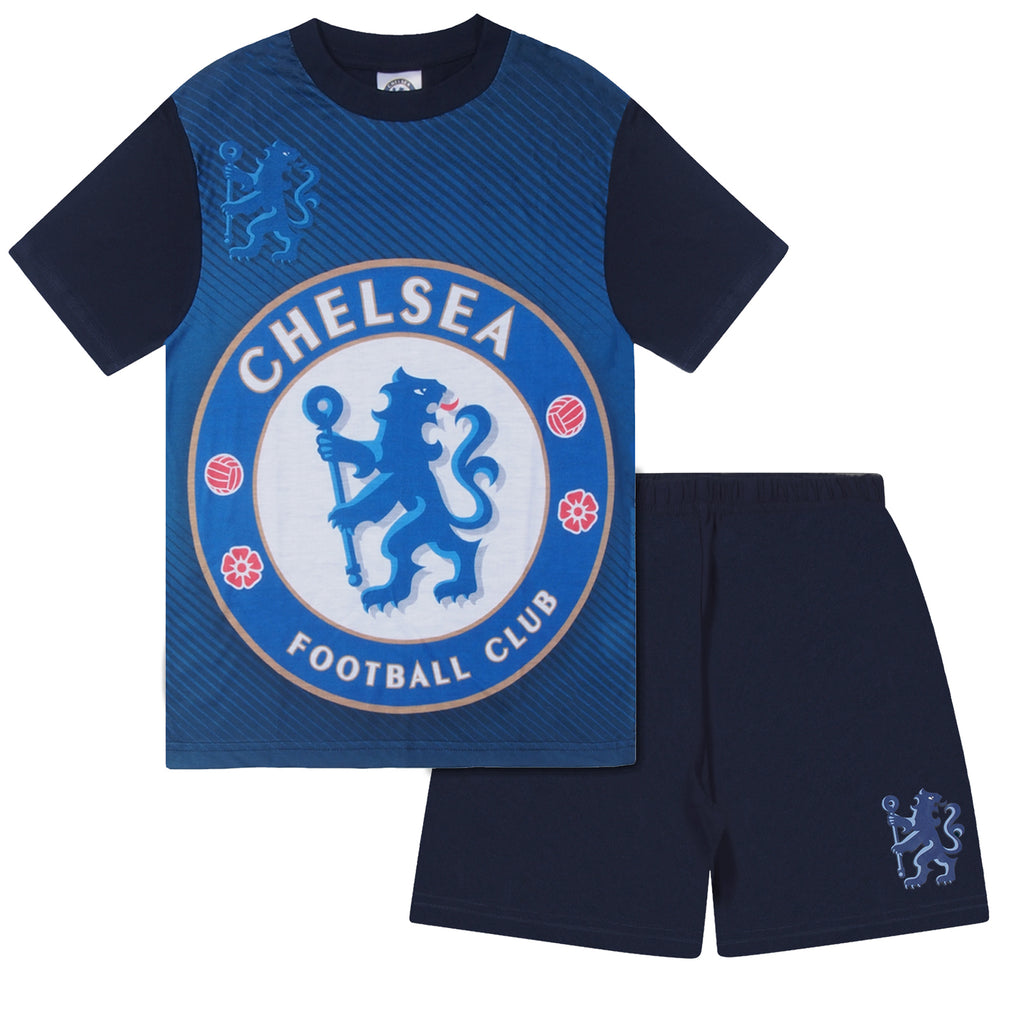 Chelsea Boys Pyjamas Short Kids OFFICIAL Football Gift