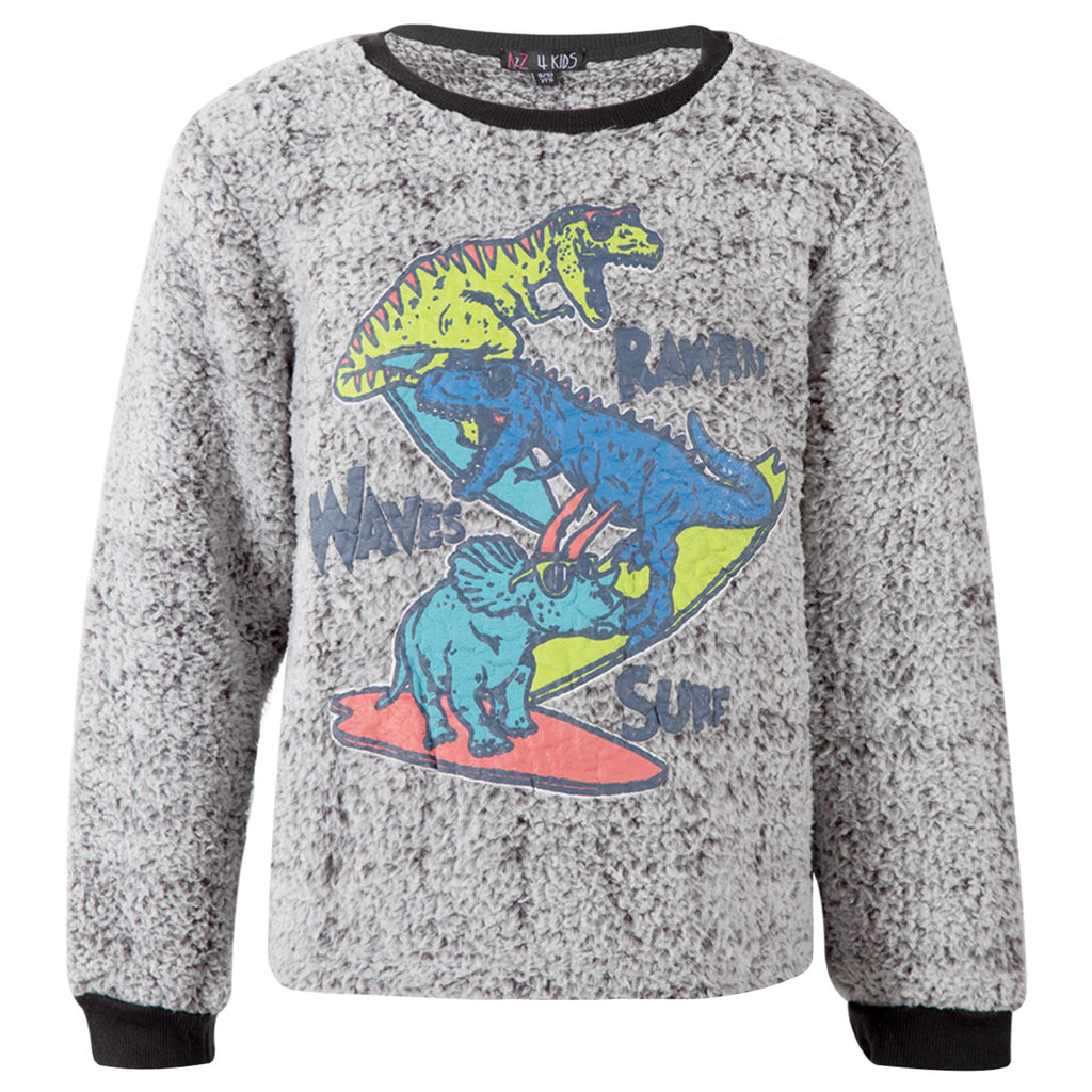 A2Z 4 Kids Girls Boys Pyjamas Dinosaur 2 Piece Super Soft Thick Pile Fleece Set