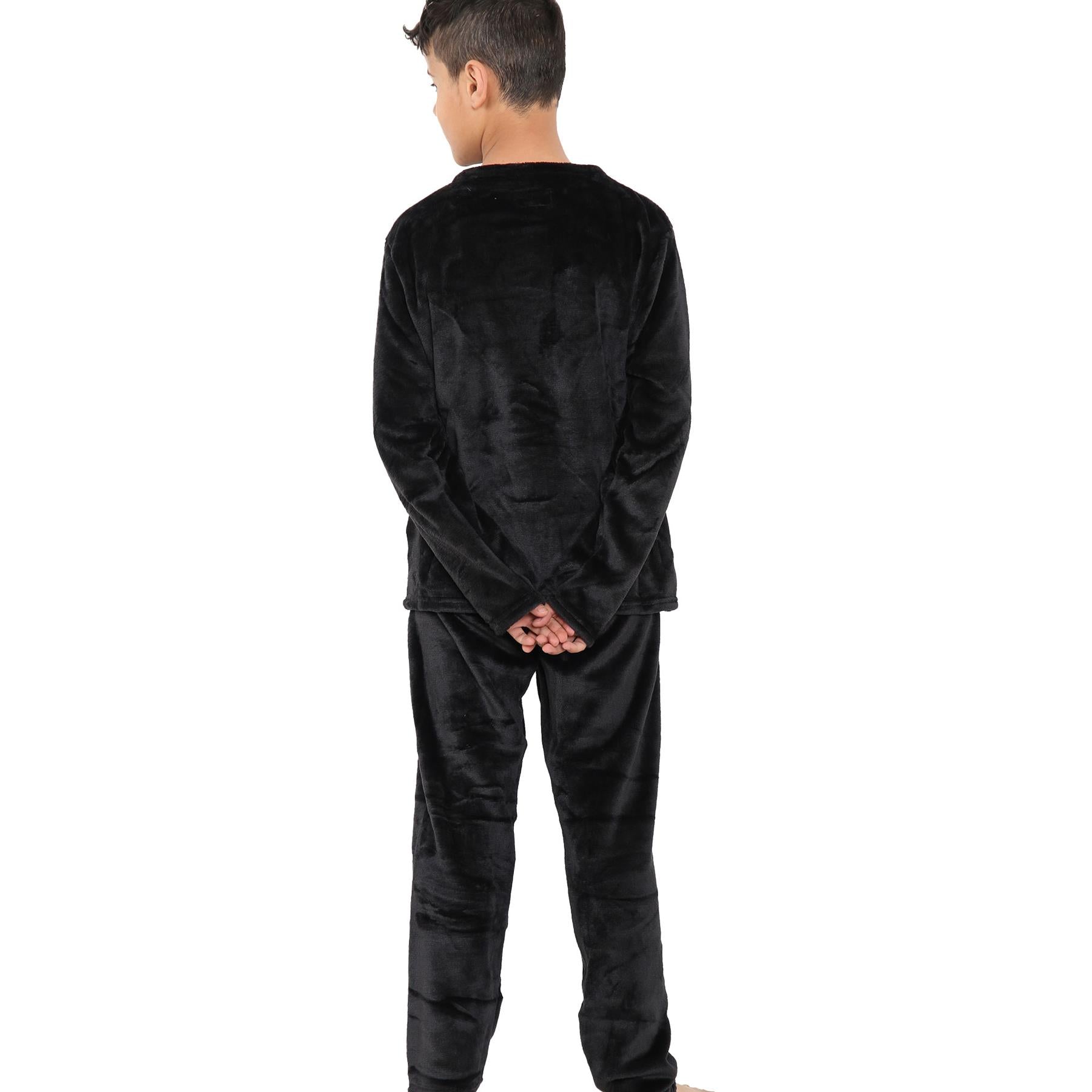 Kids Childrens Warm Fleece Pyjamas For Boys & Girls Sleepover 2 Piece Gift Set