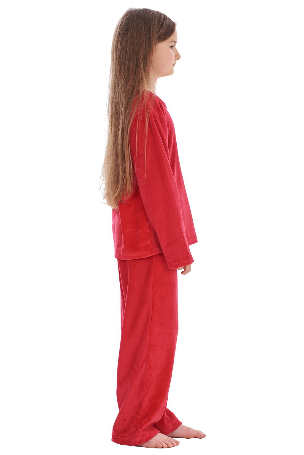 Girls Winter Pyjama Set Velvet Pineapple Motif Long Sleeve Warm Cosy PJ's