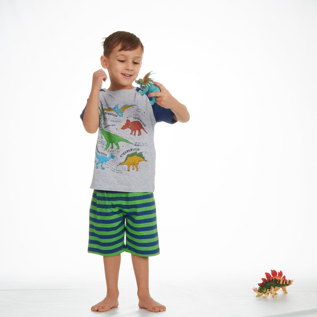 Boys 2 Piece Pyjama Set Cotton Rich PJs Summer T-shirt Shorts Set Age 2-13 Years