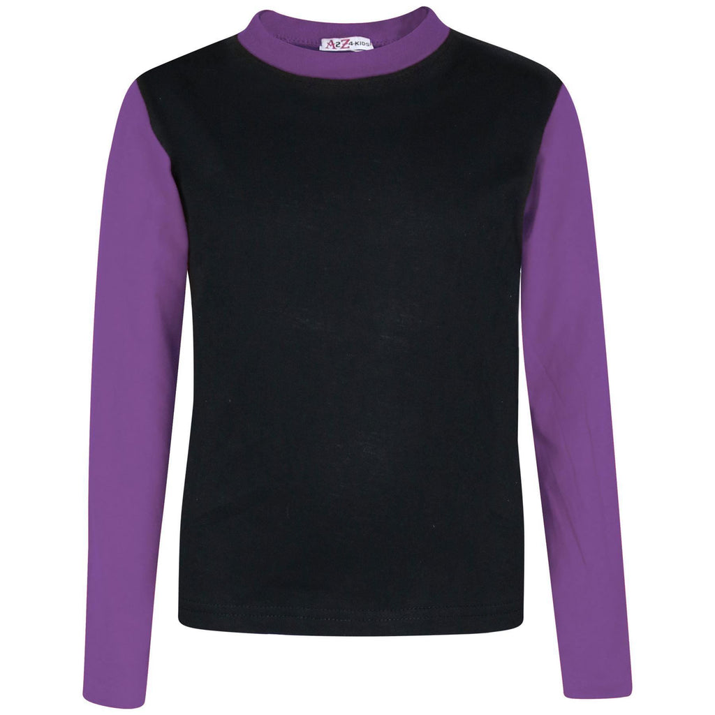 Kids Girls Boys Pjs Contrast Color Plain Stylish Pyjamas Set New Age 2-13 Years