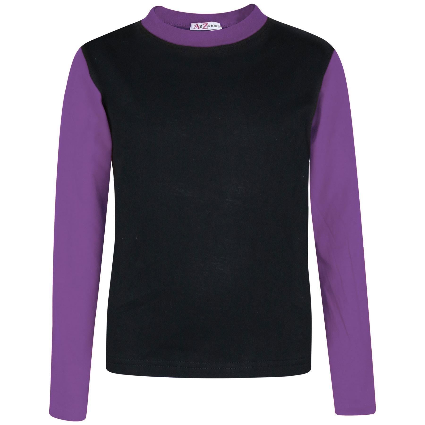 Kids Girls Boys Pjs Contrast Color Plain Stylish Pyjamas Set New Age 2-13 Years