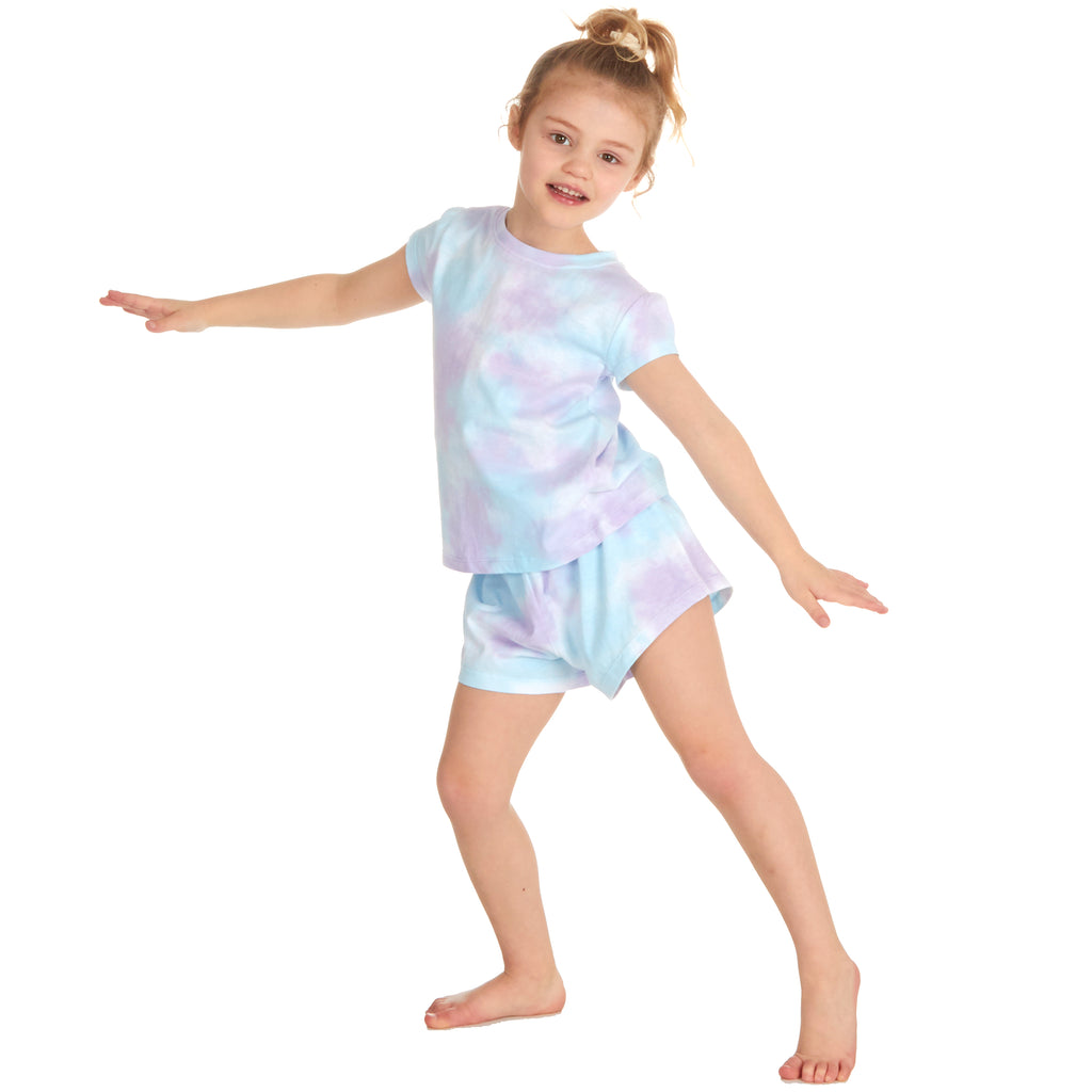 Girls Short Pyjamas Kids Jersey Summer Short Sleeved Pyjama Set Nightwear PJs UK