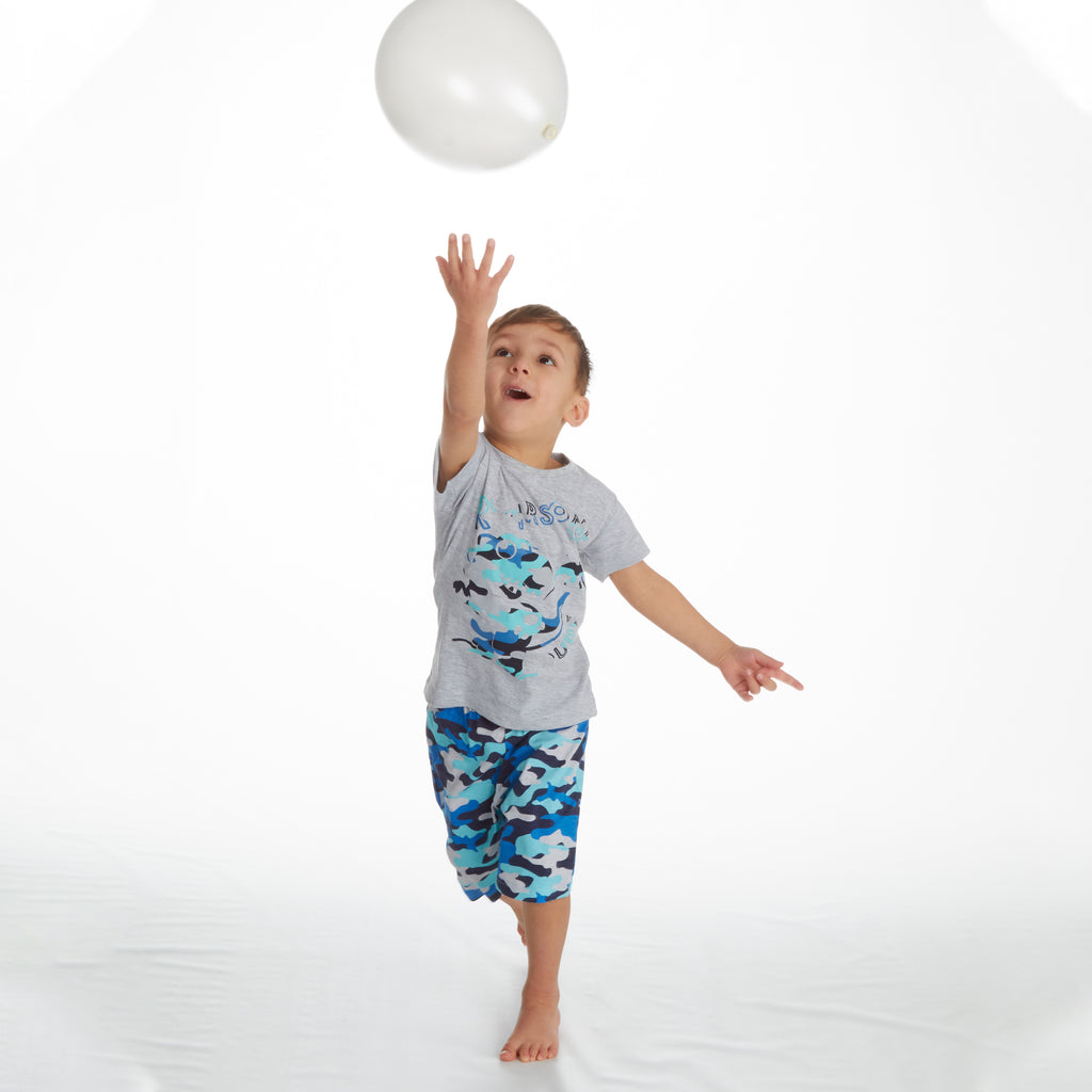 Kids Boys 2 Piece Pyjama Set Cotton Rich PJs Summer Pyjamas Jammies 2-13 Years