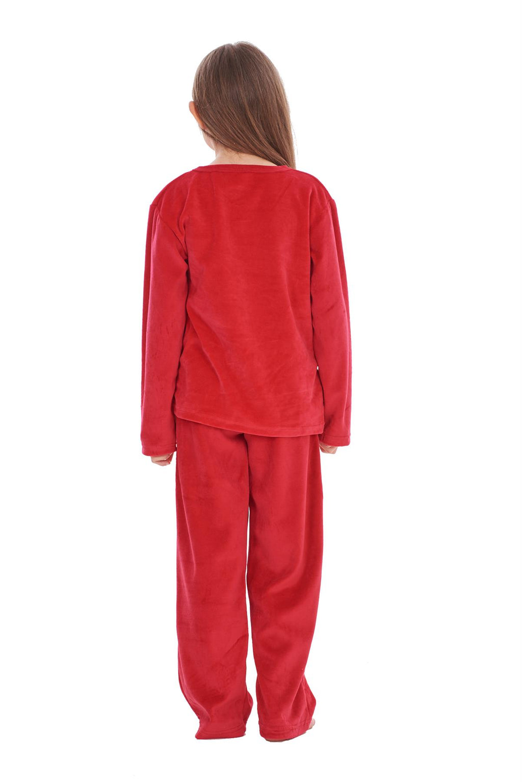 Girls Winter Pyjama Set Velvet Pineapple Motif Long Sleeve Warm Cosy PJ's