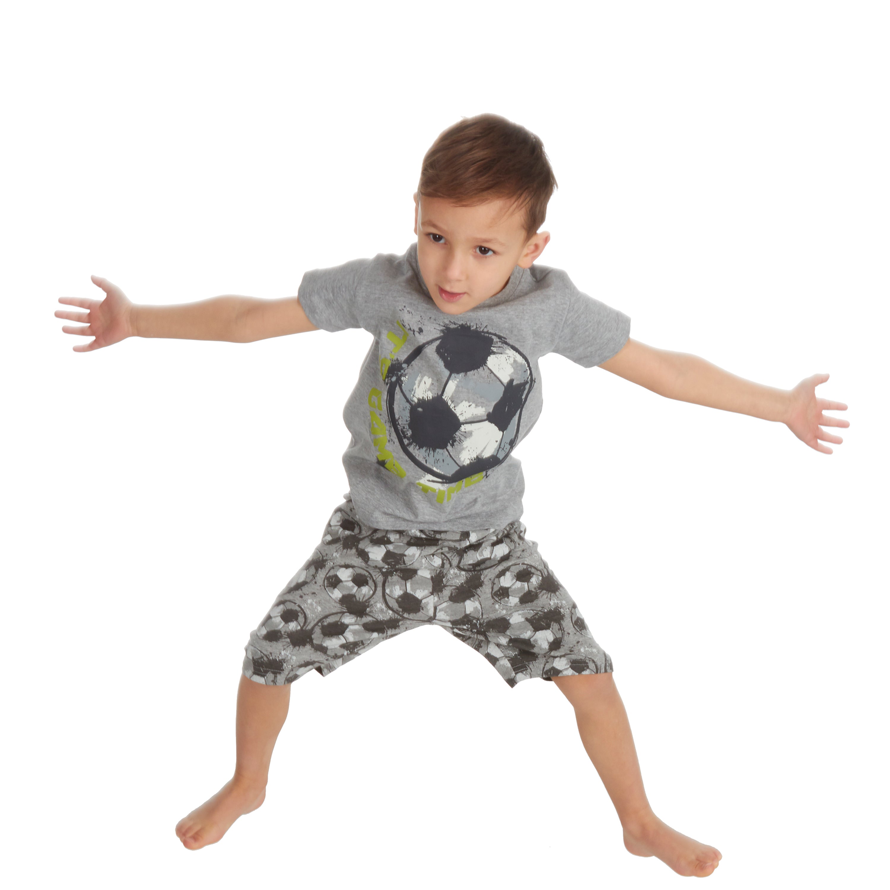 Boys 2 Piece Pyjama Set Cotton Rich PJs Summer T-shirt Shorts Set Age 2-13 Years