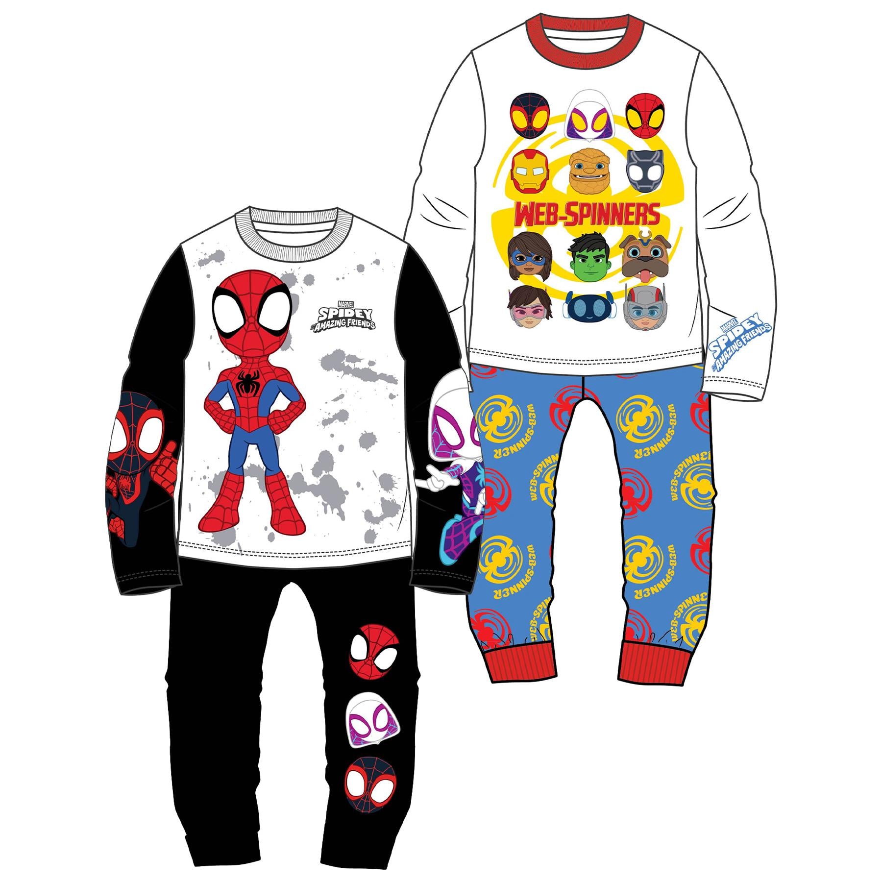2 pack Boys Kids Disney Marvel WWE Character Cotton Pyjamas 1- 14 Years Gift