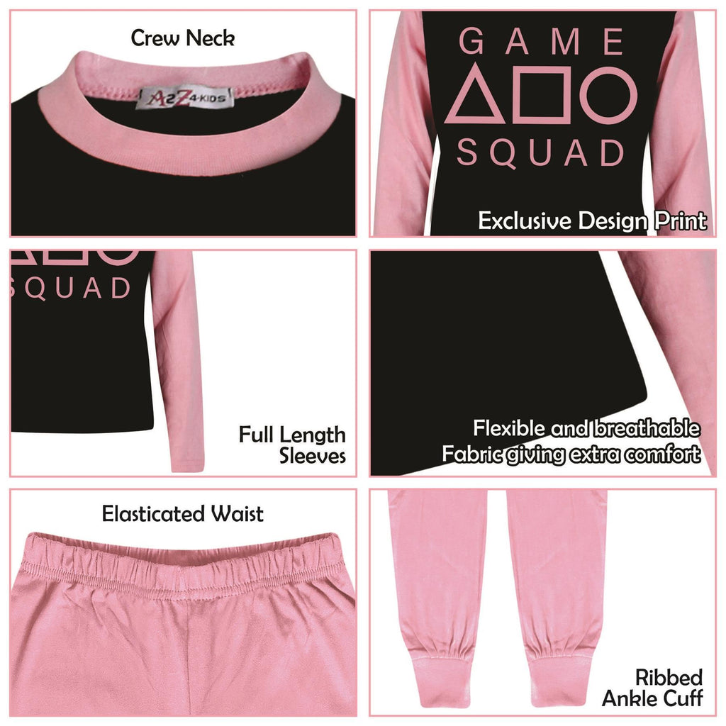 Kids Boys Girls Game Squad Cosplay Pyjamas Baby Pink Sleepwear Children PJs Set