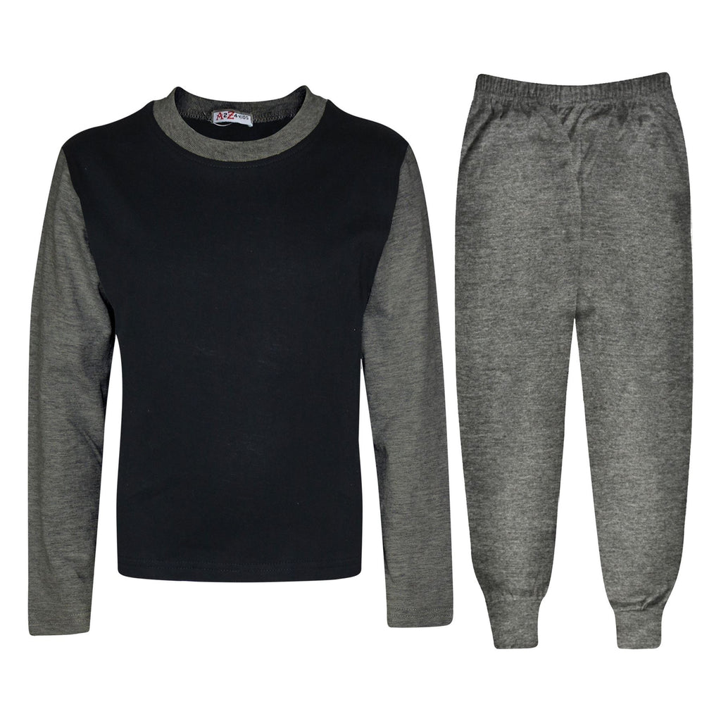 A2Z 4 Kids Girls Boys Plain Stylish Contrast Color Pyjamas Set Age 2-13 Years