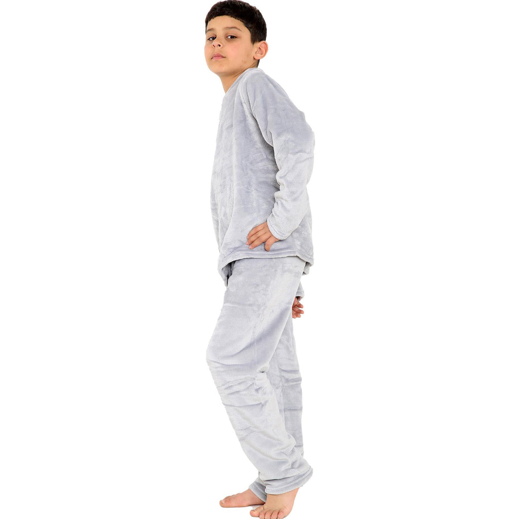 Kids Childrens Warm Fleece Pyjamas For Boys & Girls Sleepover 2 Piece Gift Set