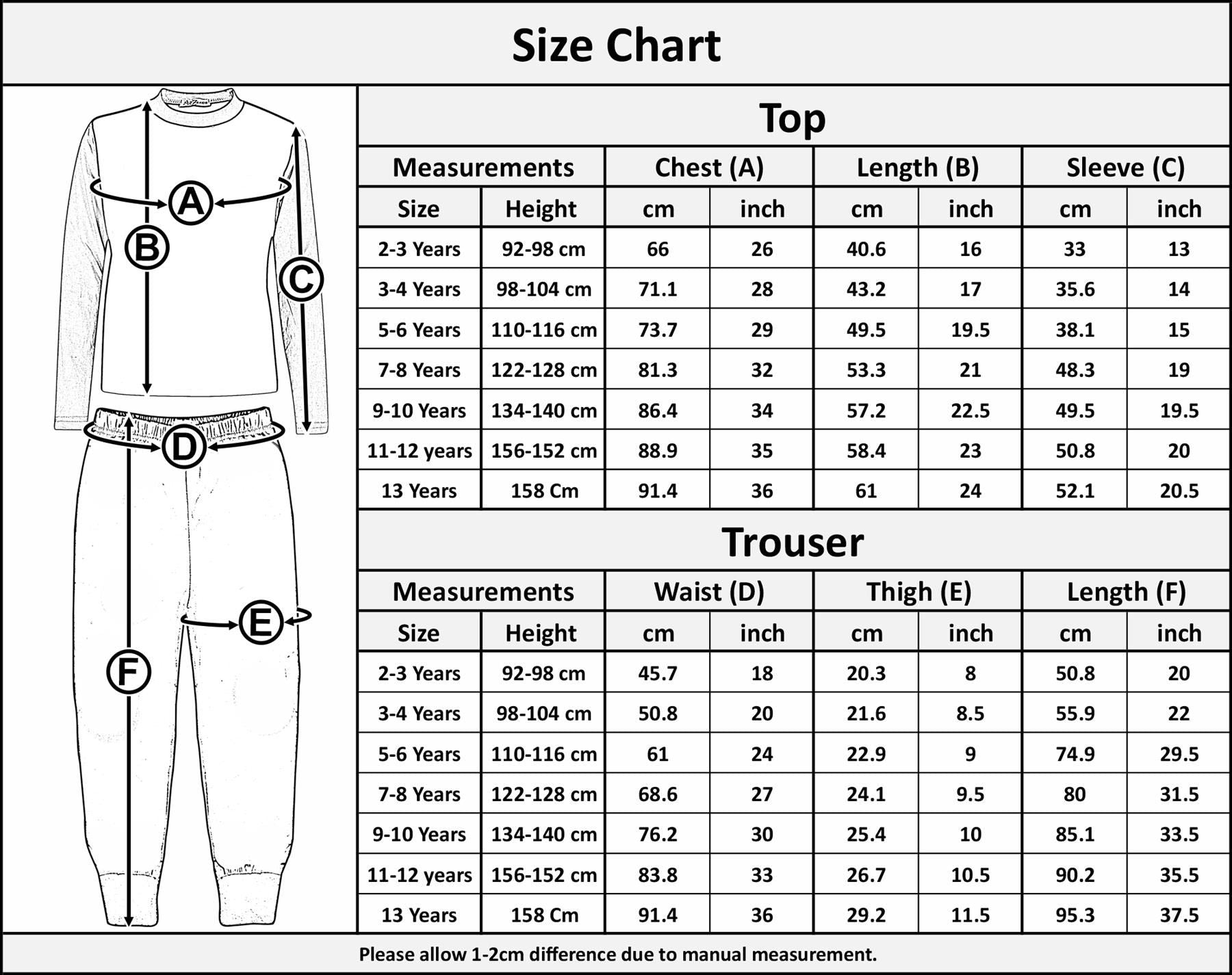 A2Z 4 Kids Girls Boys Plain Stylish Contrast Color Pyjamas Set Age 2-13 Years