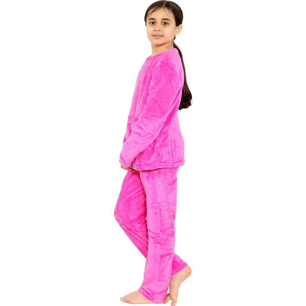 Kids Childrens Warm Fleece Pyjamas For Boys & Girls Sleepover 2 Piece Gift Set