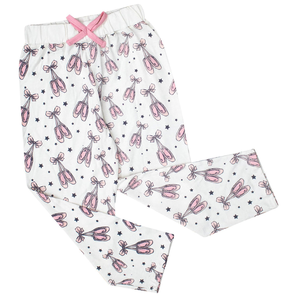 Girls Ballerina Baby Pink Print Children PJs 2 Piece Cotton Set Age 2-13 Years