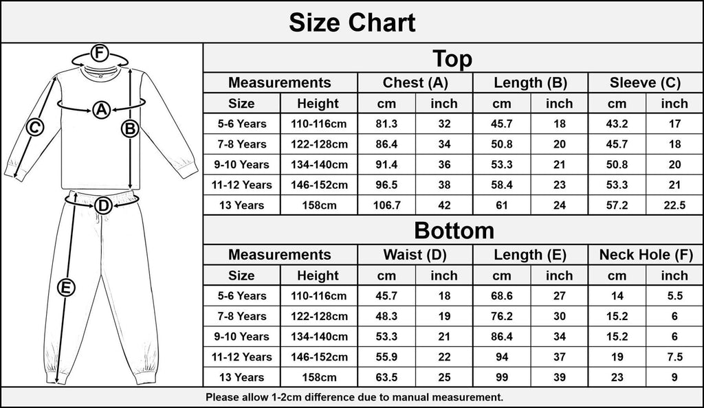 Kids Childrens Warm Fleece Pyjamas For Boys & Girls Sleepover 2 Piece Gift Set