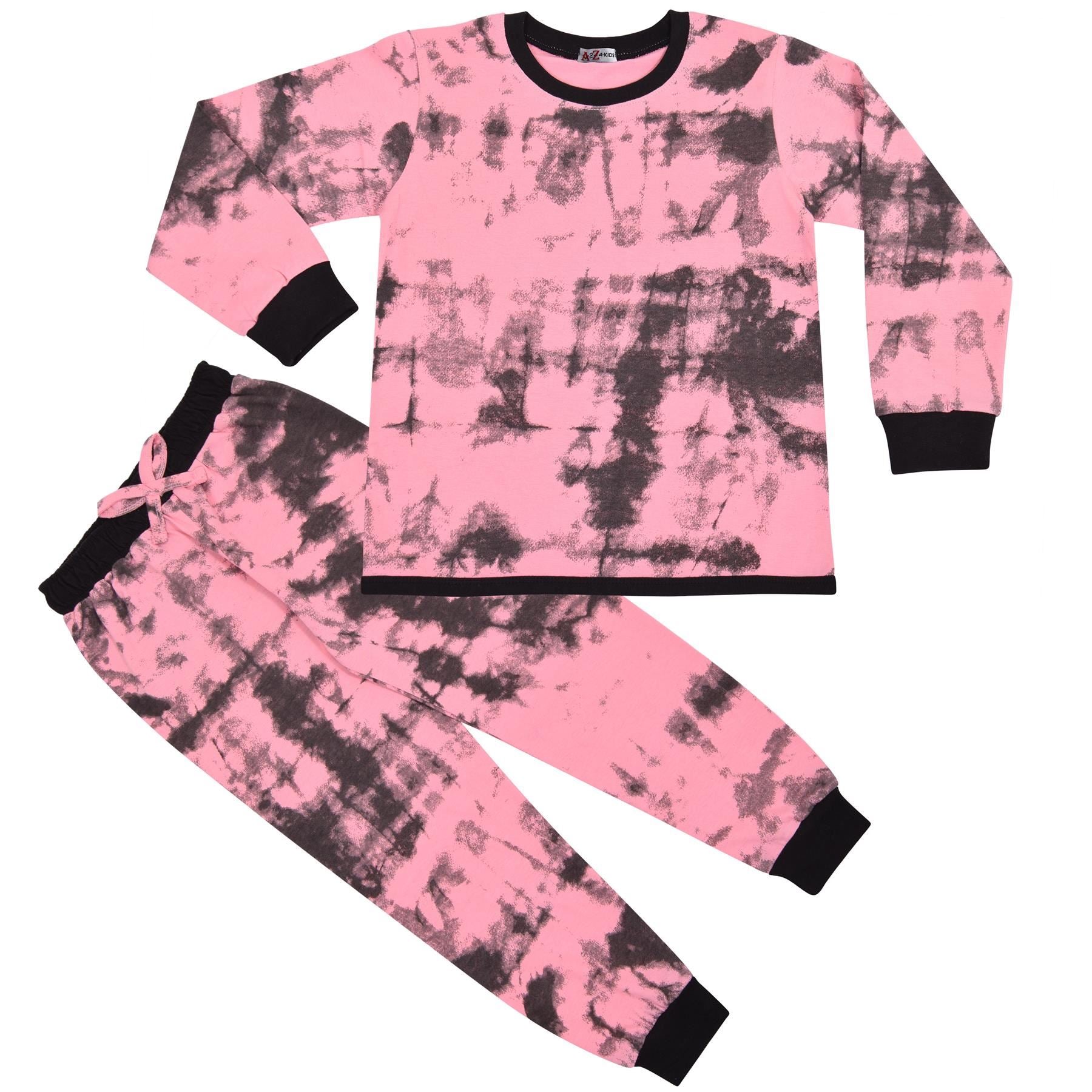 A2Z 4 Kids Girls Pyjamas Children PJs 2 Piece Set Tie Dye Baby Pink for Children