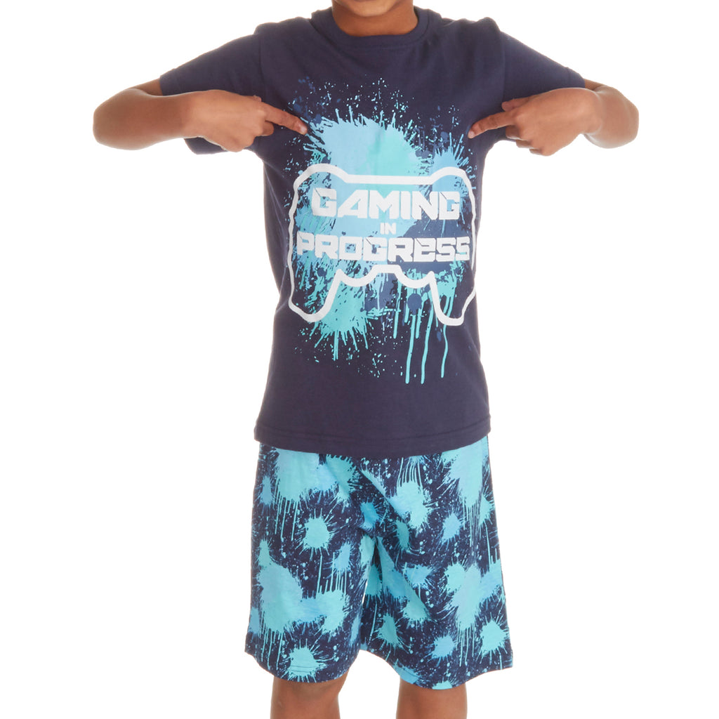 Kids Boys 2 Piece Pyjama Set Cotton Rich PJs Summer Pyjamas Jammies 2-13 Years