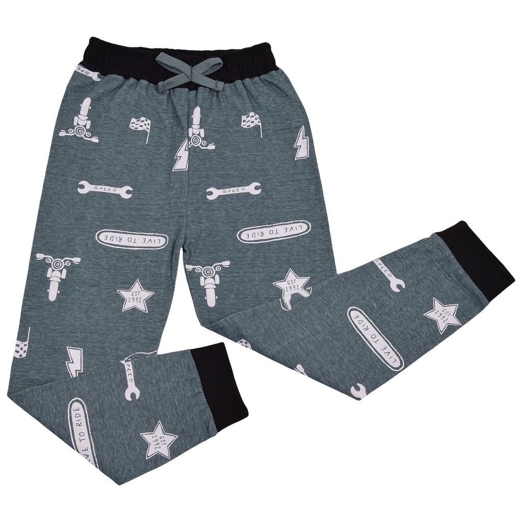 Kids Girls Boys Live to Ride Childrens Pyjamas 2 Piece Cotton PJs Set Nightwear