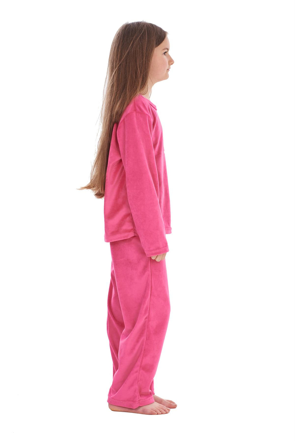 Girls Winter Pyjama Set Velvet Pineapple Motif Long Sleeve Warm Cosy PJ's