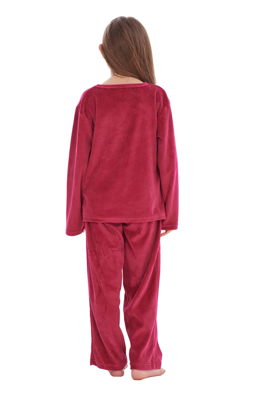 Girls Winter Pyjama Set Velvet Pineapple Motif Long Sleeve Warm Cosy PJ's
