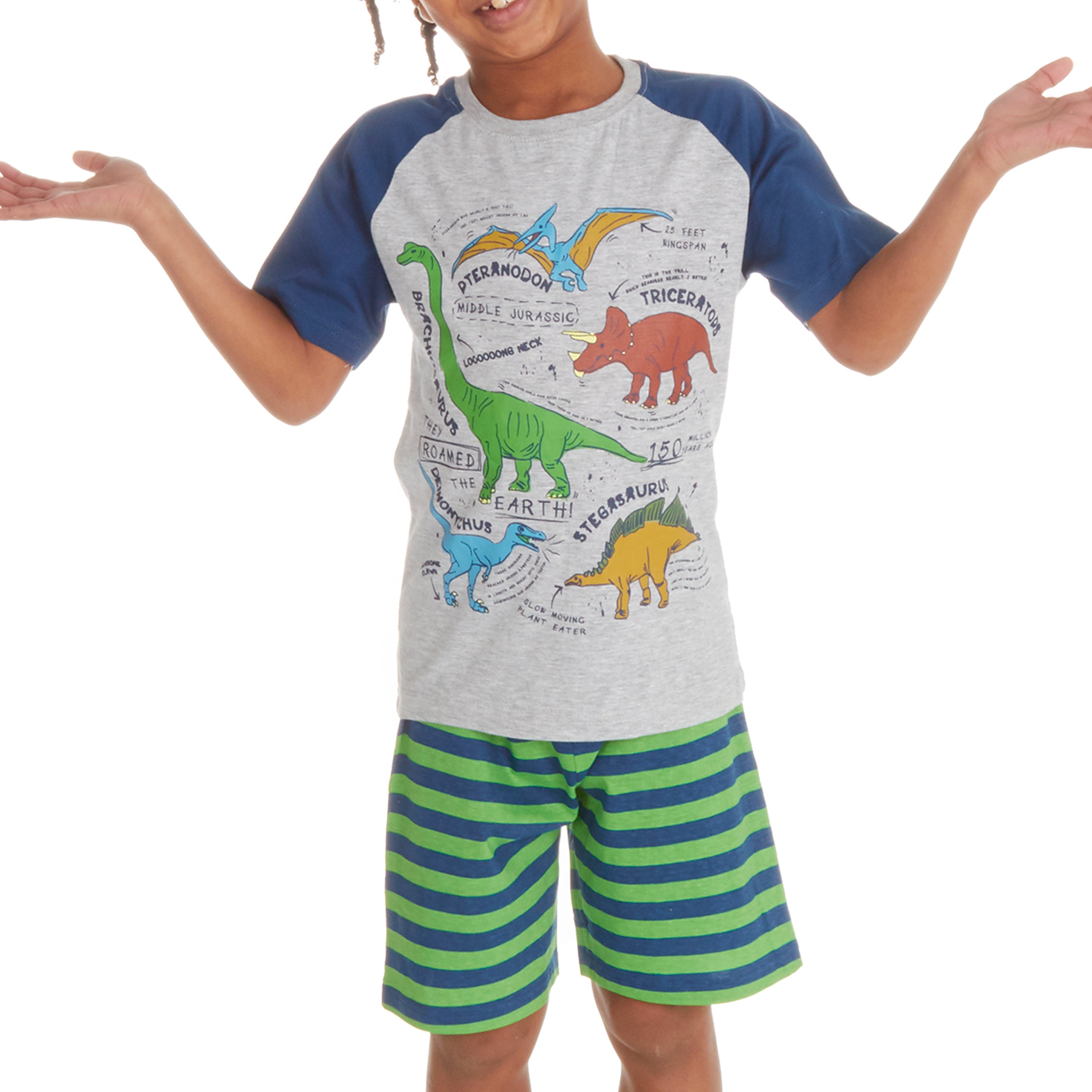 Kids Boys 2 Piece Pyjama Set Cotton Rich PJs Summer Pyjamas Jammies 2-13 Years