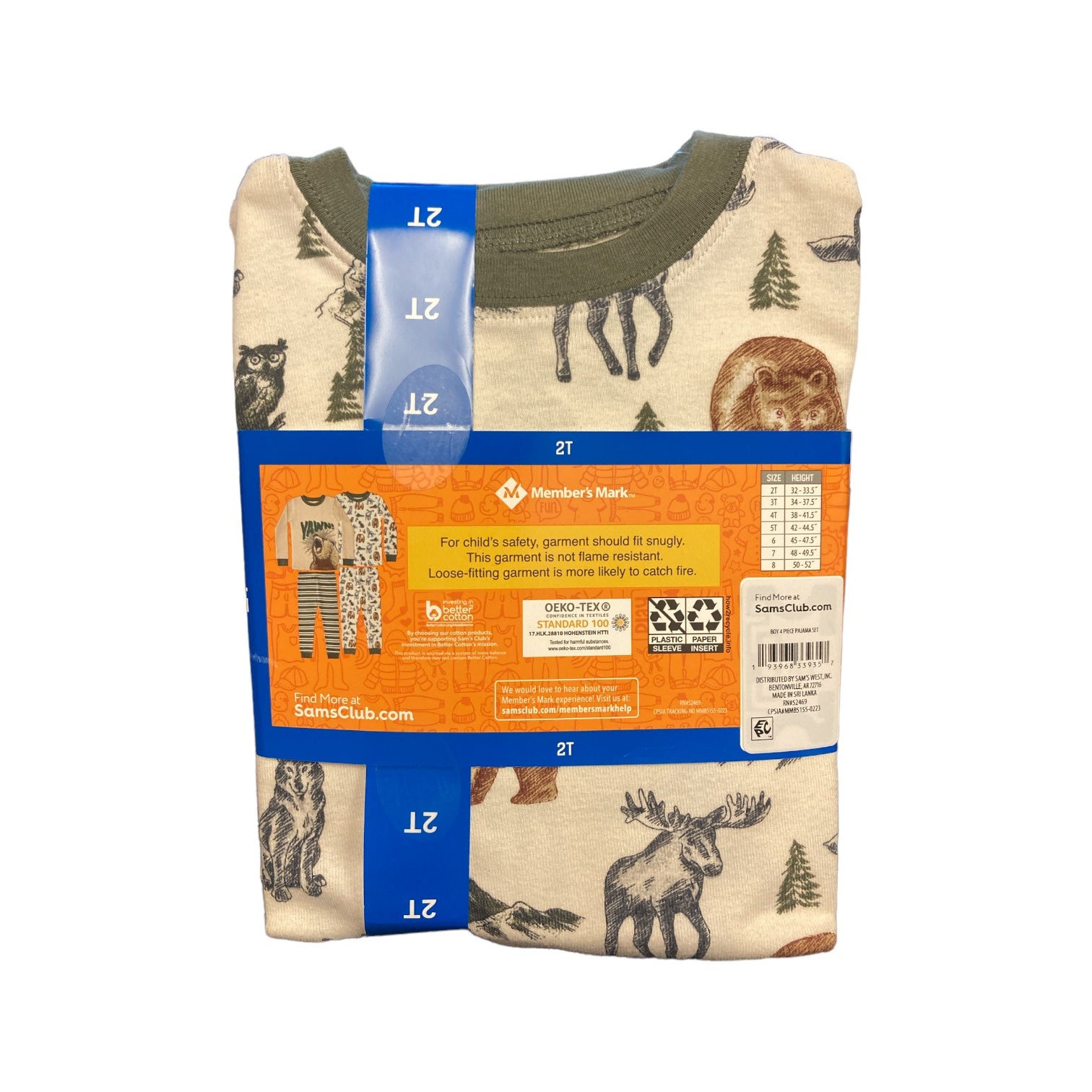 Member's Mark Infant/Youth Boy's 4 Piece Tight Fit Long Sleeve & Pant Pajama Set