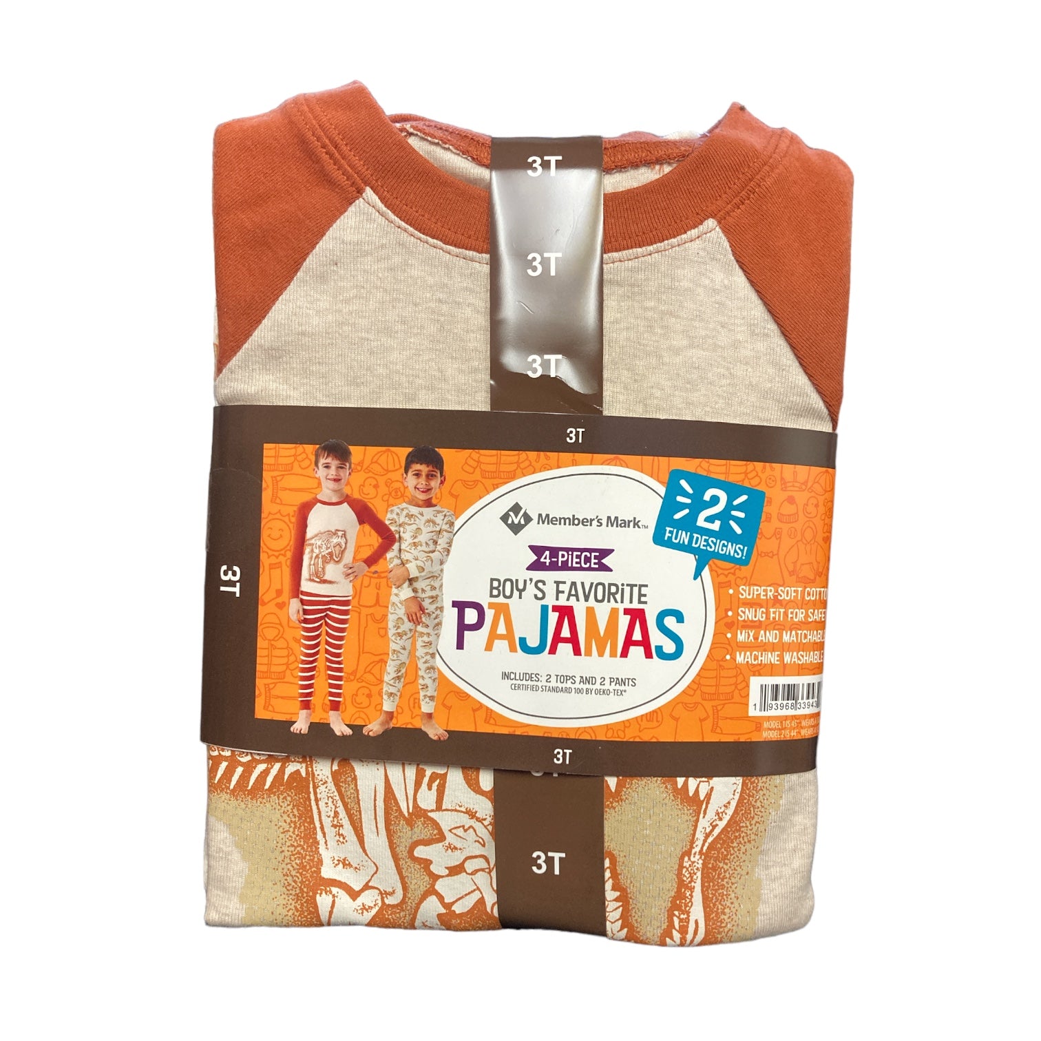 Member's Mark Infant/Youth Boy's 4 Piece Tight Fit Long Sleeve & Pant Pajama Set