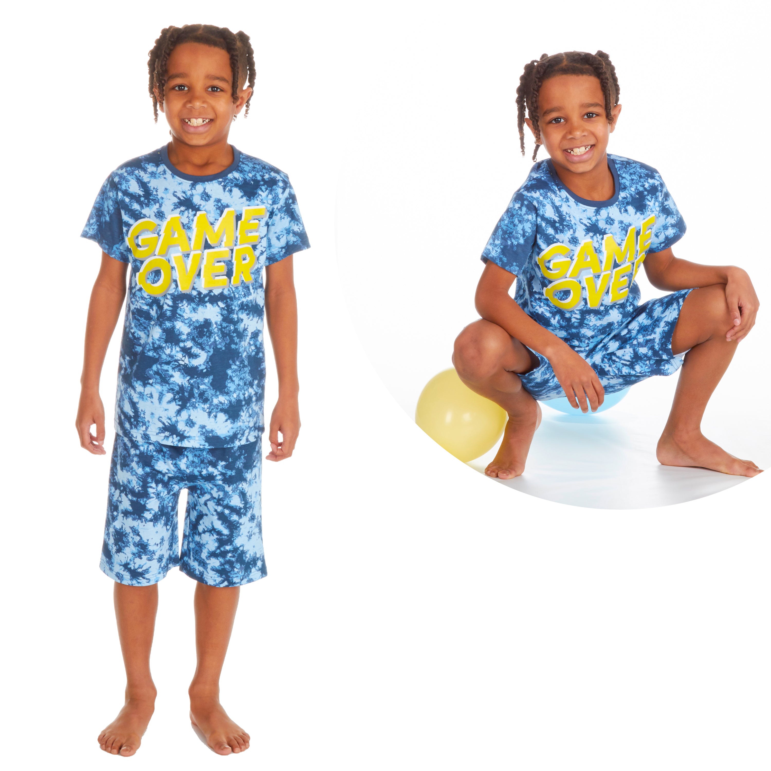 Kids Boys 2 Piece Pyjama Set Cotton Rich PJs Summer Pyjamas Jammies 2-13 Years
