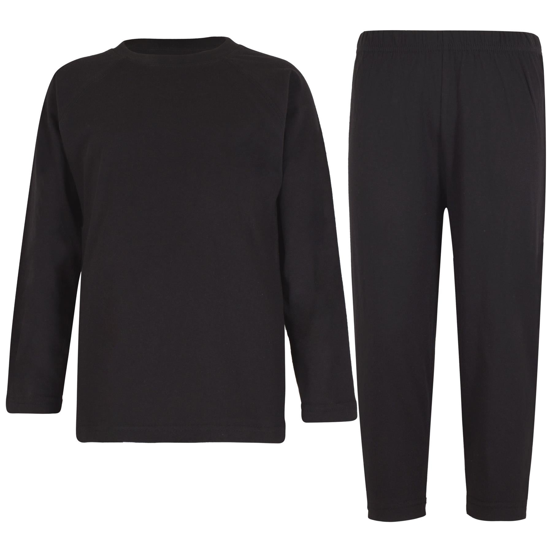 A2Z 4 Kids Girls Boys Raglan Sleeves Plain Pyjamas 2 Piece Comfort Sleepwear Set