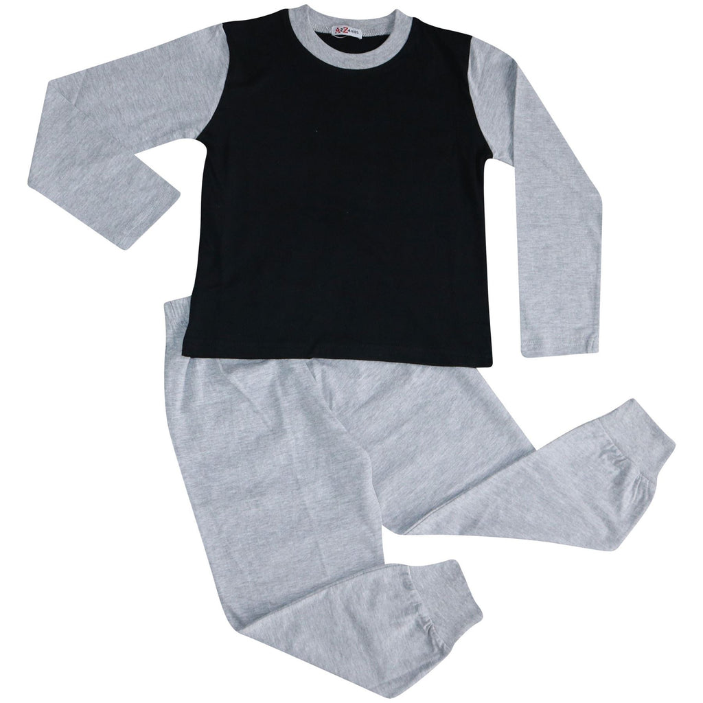 A2Z 4 Kids Girls Boys Plain Stylish Contrast Color Pyjamas Set Age 2-13 Years