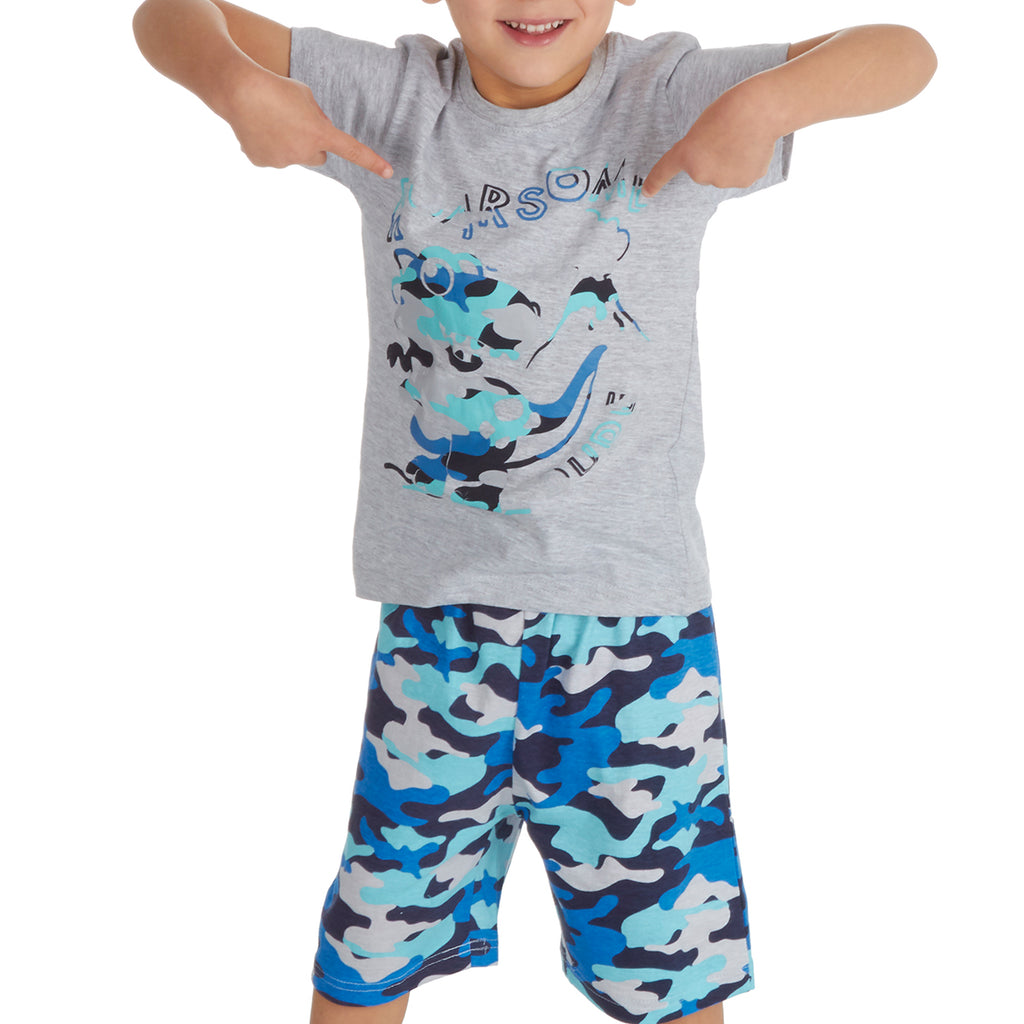 Kids Boys 2 Piece Pyjama Set Cotton Rich PJs Summer Pyjamas Jammies 2-13 Years