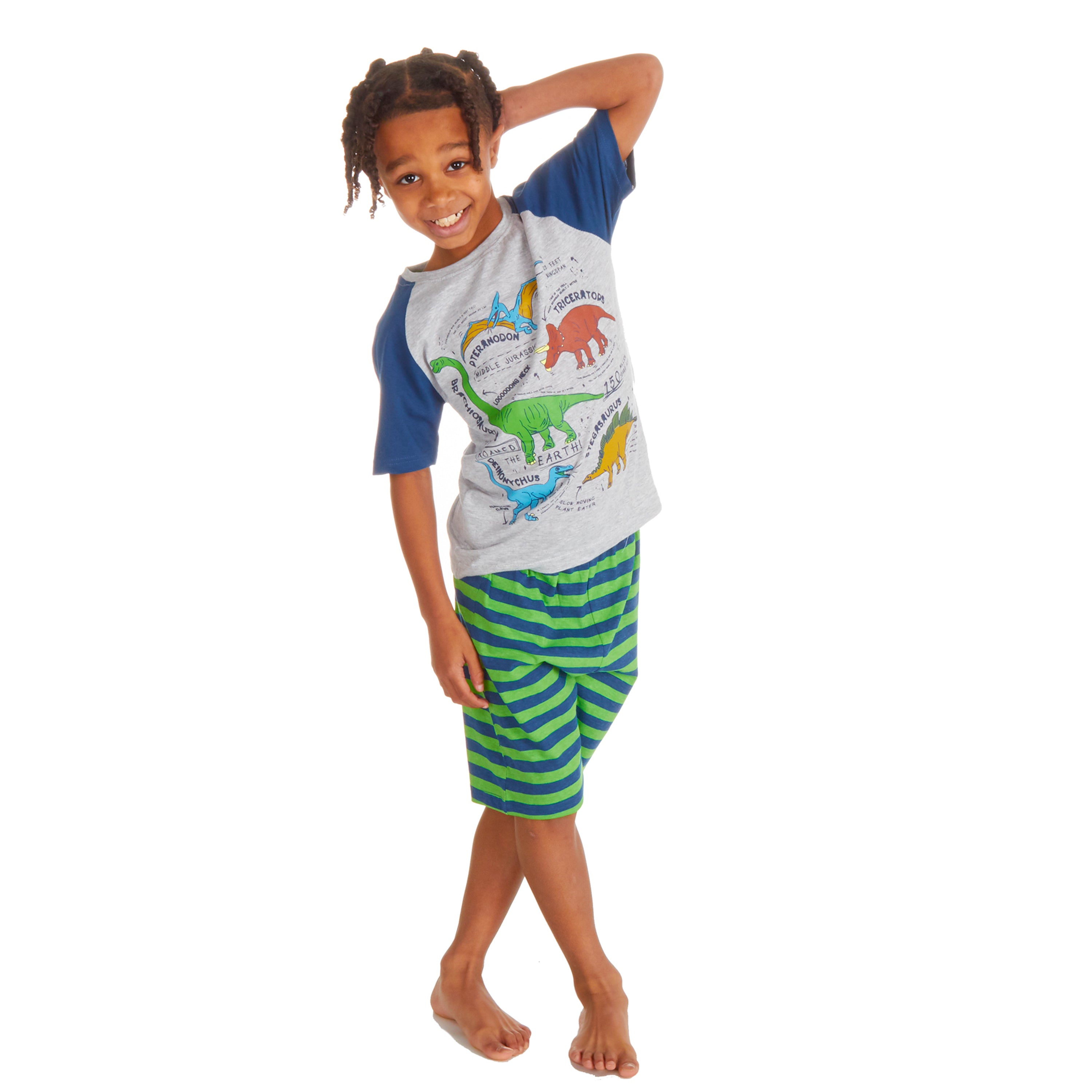 Boys 2 Piece Pyjama Set Cotton Rich PJs Summer T-shirt Shorts Set Age 2-13 Years