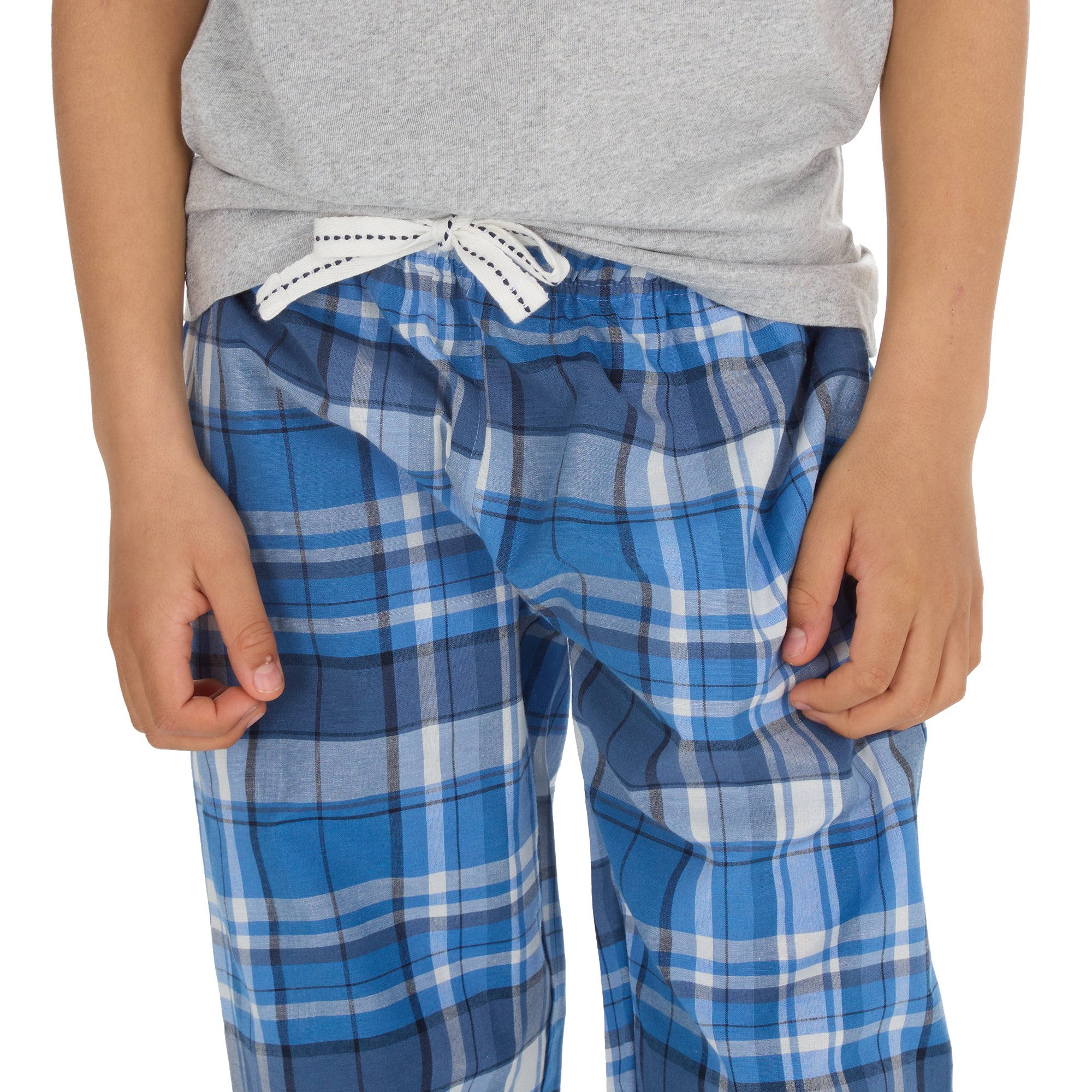 Boys Pyjama Set Short Sleeved T-shirt Woven Long Bottoms PJs 9 10 11 12 13 Years