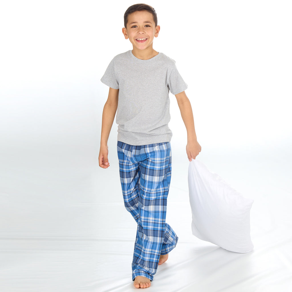 Boys Pyjama Set Short Sleeved T-shirt Woven Long Bottoms PJs 9 10 11 12 13 Years