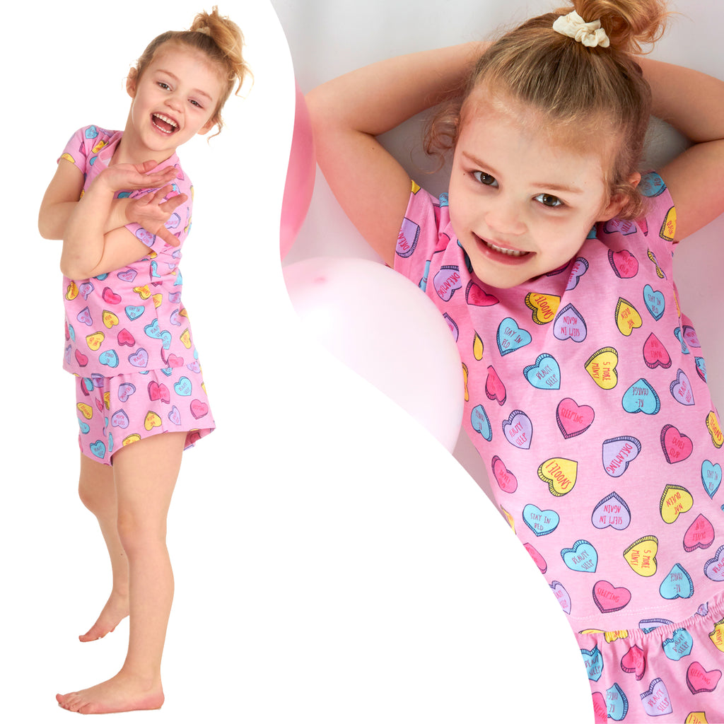 Kids Girls Pyjamas Short 100% Cotton 2-3 3-4 4-5 5-6 7-8 9-10 11-12 13 Years UK