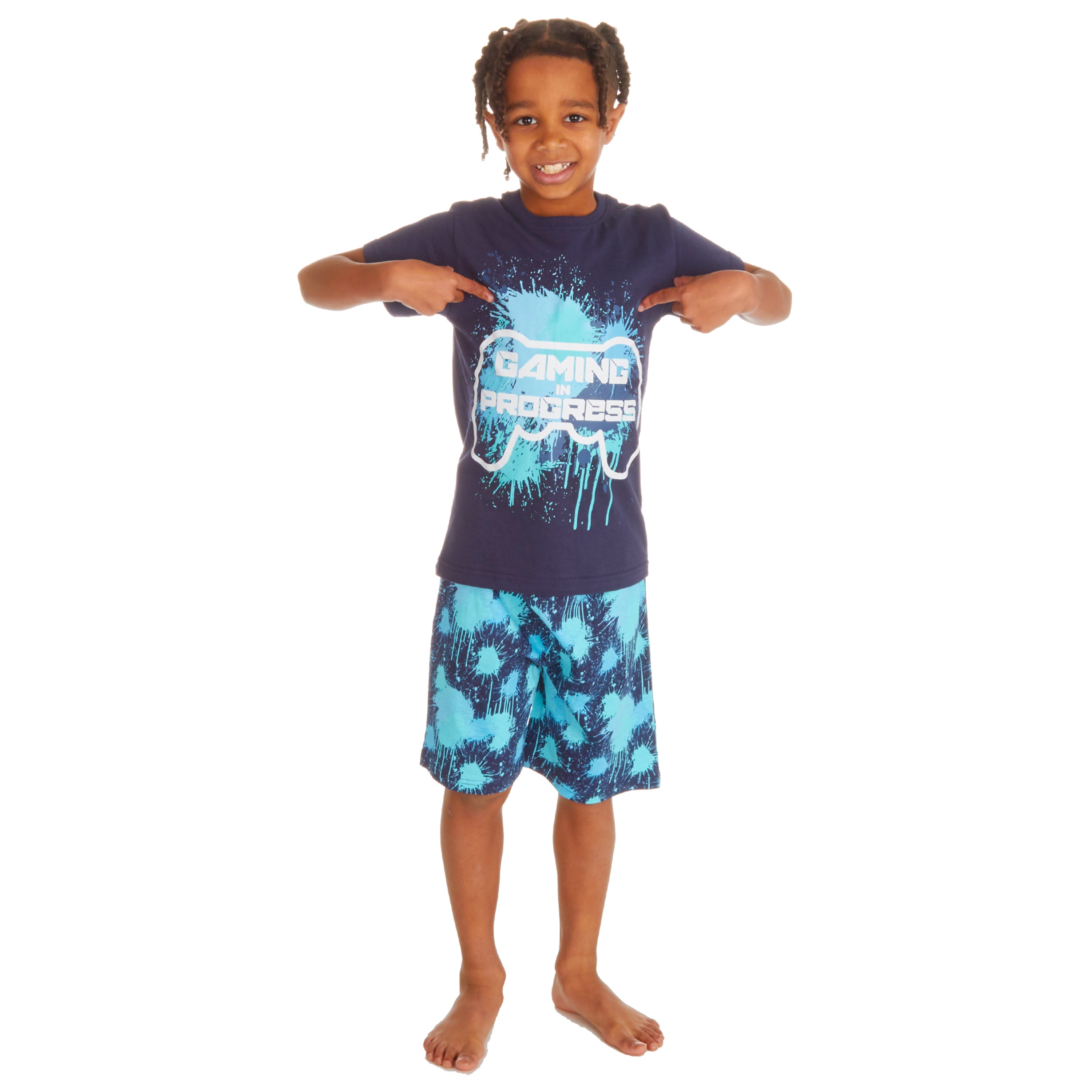 Boys 2 Piece Pyjama Set Cotton Rich PJs Summer T-shirt Shorts Set Age 2-13 Years