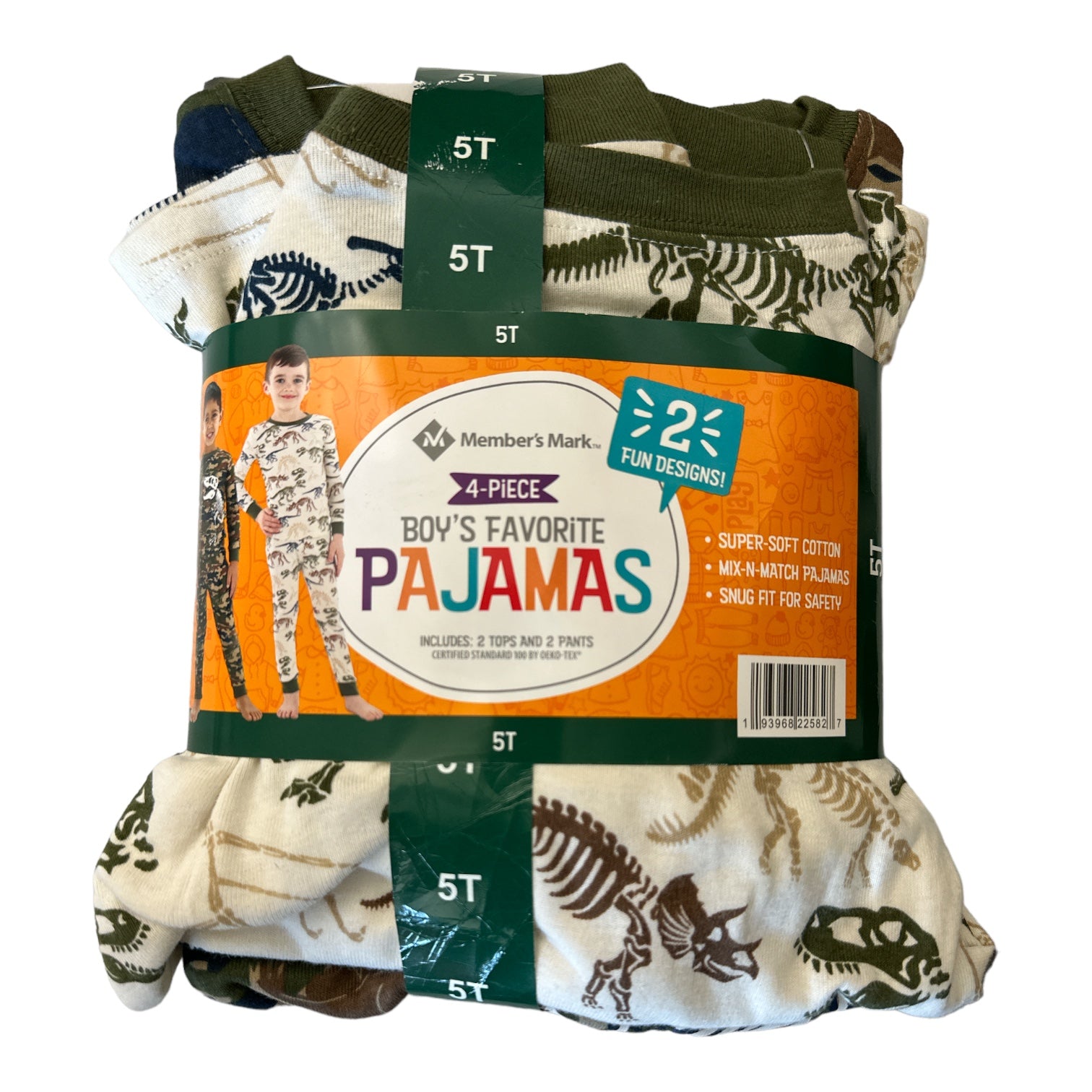 Member's Mark Boy's 4-Piece Long Sleeve & Pant Favorite Pajama Sets