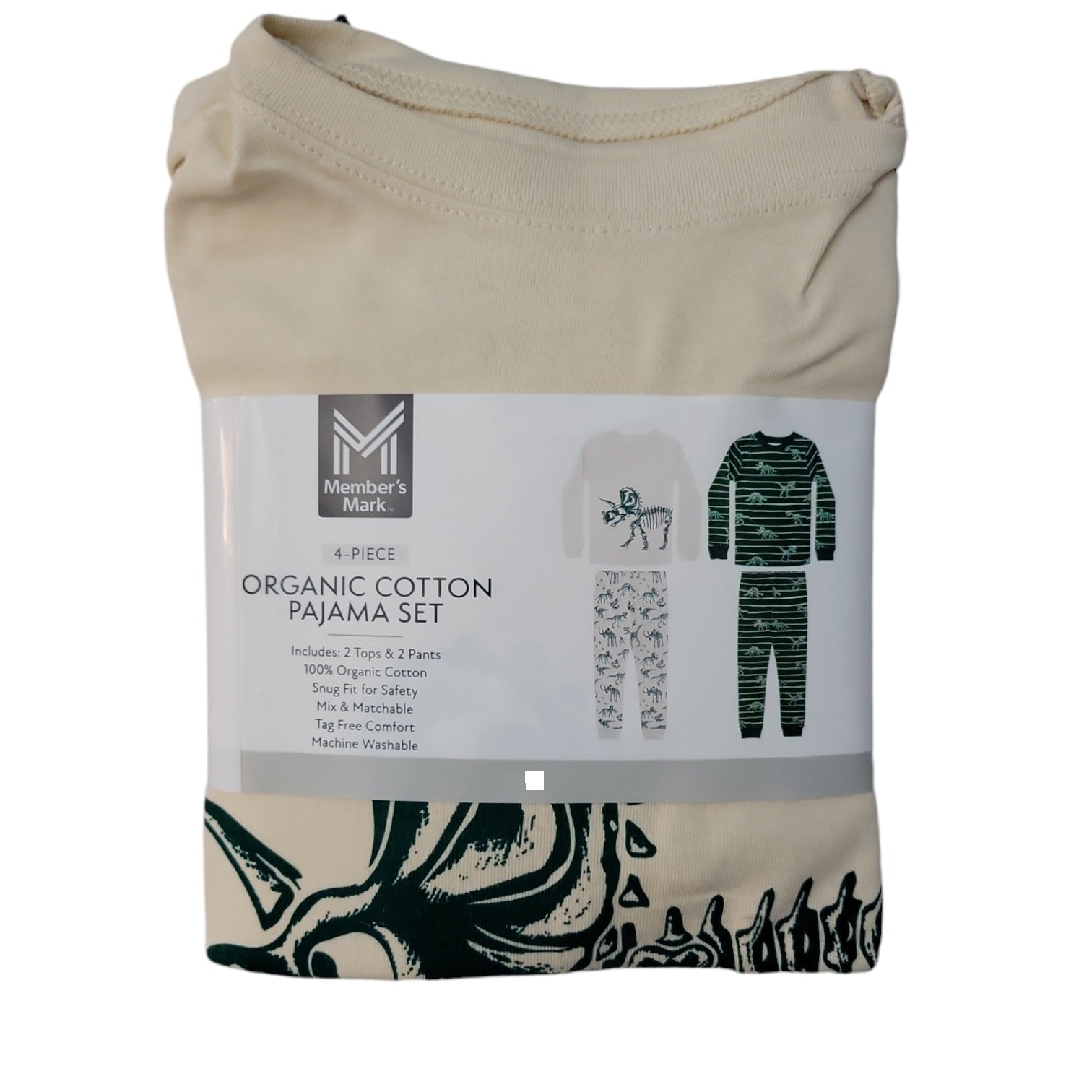 Member's Mark Toddler & Boys 4-Piece Organic Cotton Pajama Set