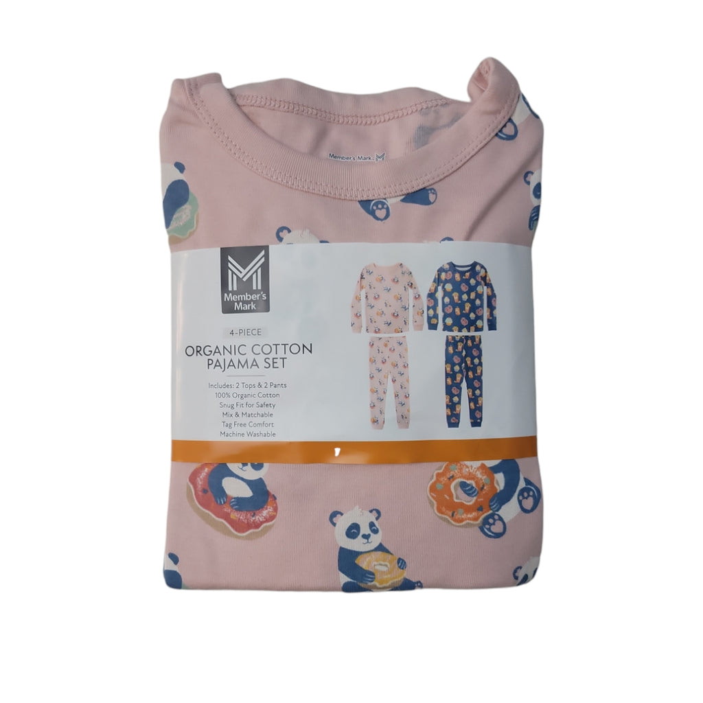 Member's Mark Toddler & Girls 4-Piece Organic Cotton Pajama Set