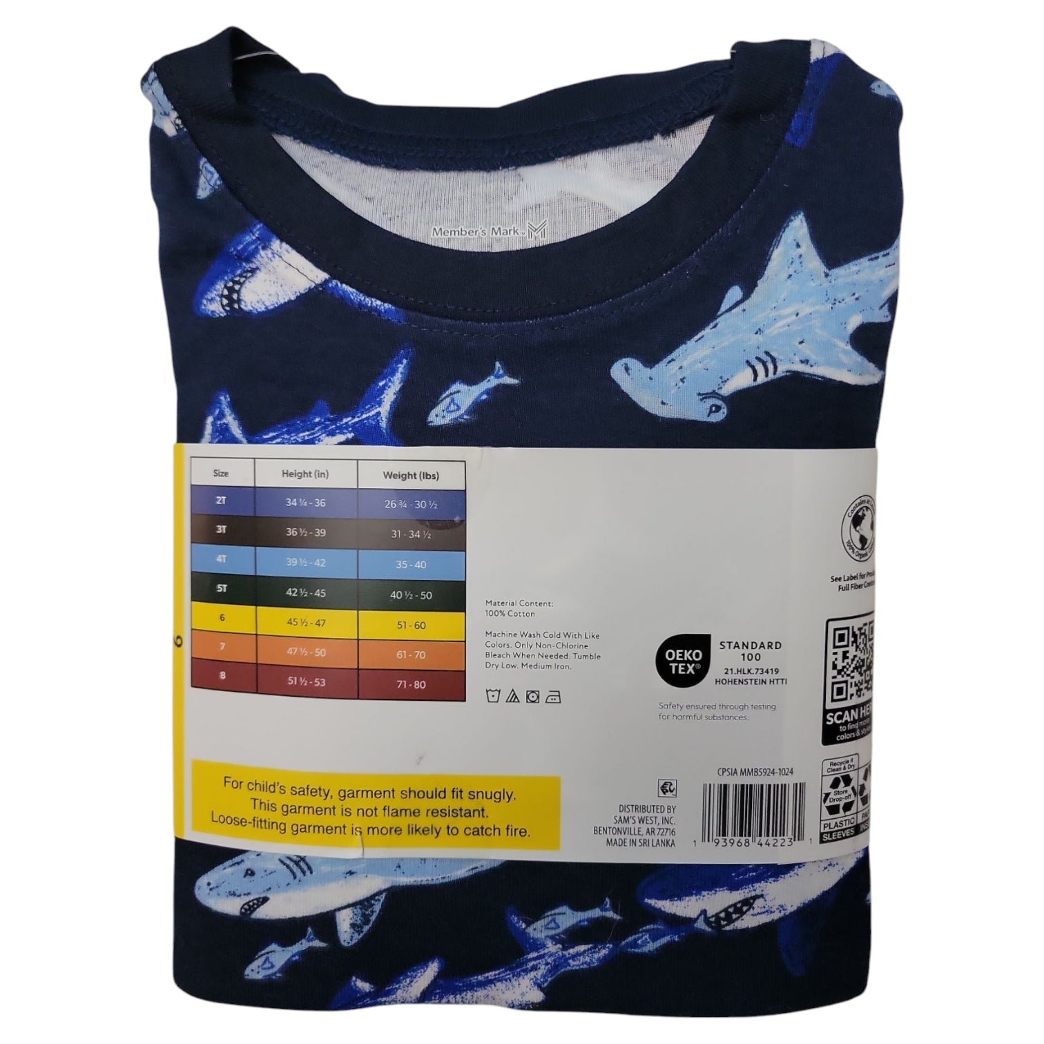 Member's Mark Boys 4-Piece Soft Organic Cotton Pajama