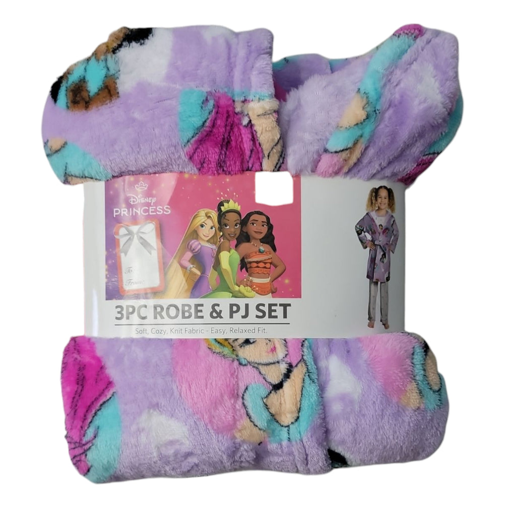 Character Girl's 3-Piece Super Soft Hooded Robe & Pajama Set