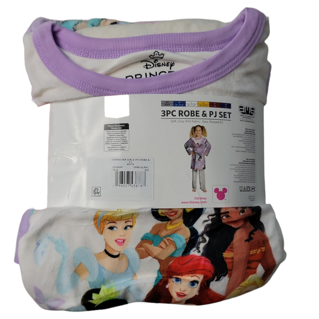 Character Girl's 3-Piece Super Soft Hooded Robe & Pajama Set